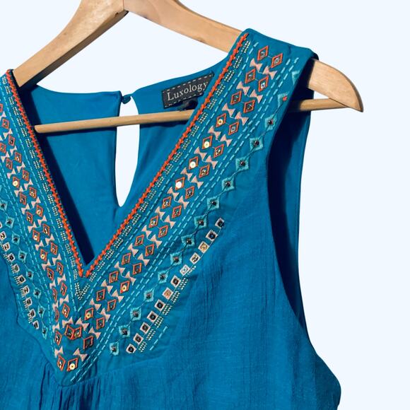 Luxology Blue Dress NWT Size Large - Picture 3 of 8